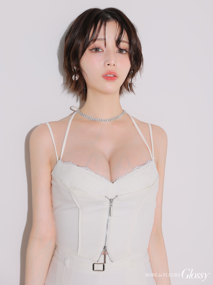 Glossy ローブドフルールグロッシー フロントレースセットアップフレアミニキャバドレス gl4120-c