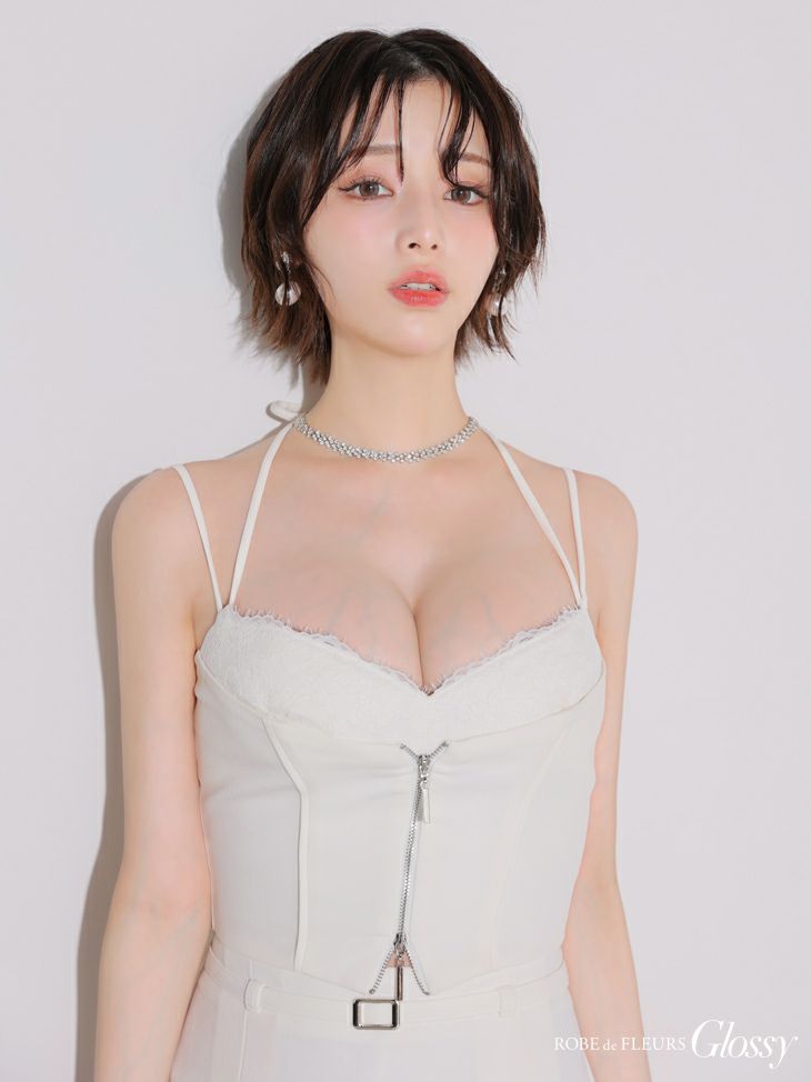 Glossy ローブドフルールグロッシー フロントレースセットアップフレアミニキャバドレス gl4120-c