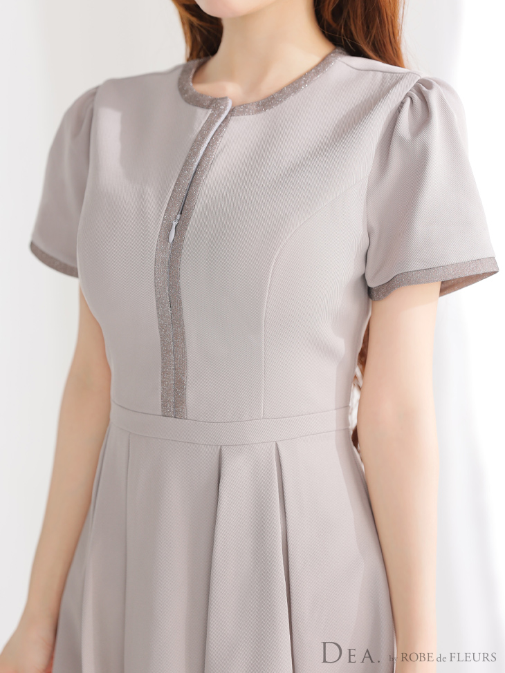 DEA. ディア バイ ローブドフルール クラシカルフロントパイピングフレアミニキャバドレス de3357