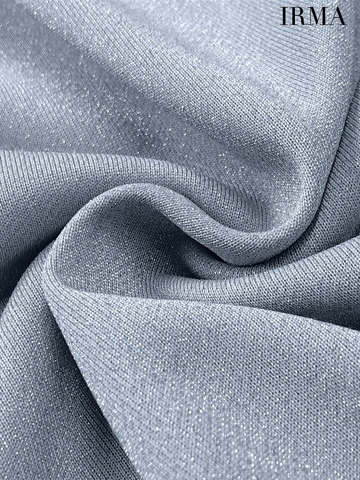 IRMA イルマ ワンオフショル/ワンカラー/シンプル/タックデザイン/スリット入り/タイト ロングドレス ir55084-c