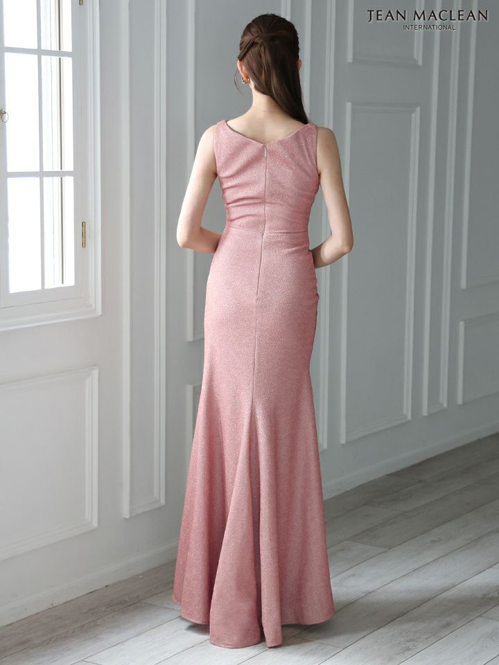 JEAN MACLEAN ジャンマクレーン シンプル/ワンカラー/Vネック/ウエストタック/タイト ロングドレス ja51880-c