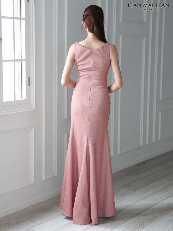 JEAN MACLEAN ジャンマクレーン シンプル/ワンカラー/Vネック/ウエストタック/タイト ロングドレス ja51880-c