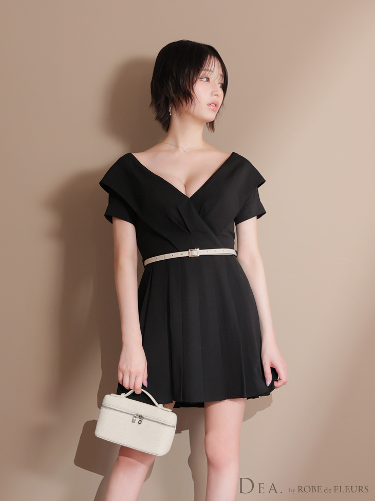 DEA. ディア バイ ローブドフルール オフショルカットベルトフレアミニキャバドレス de3391-c