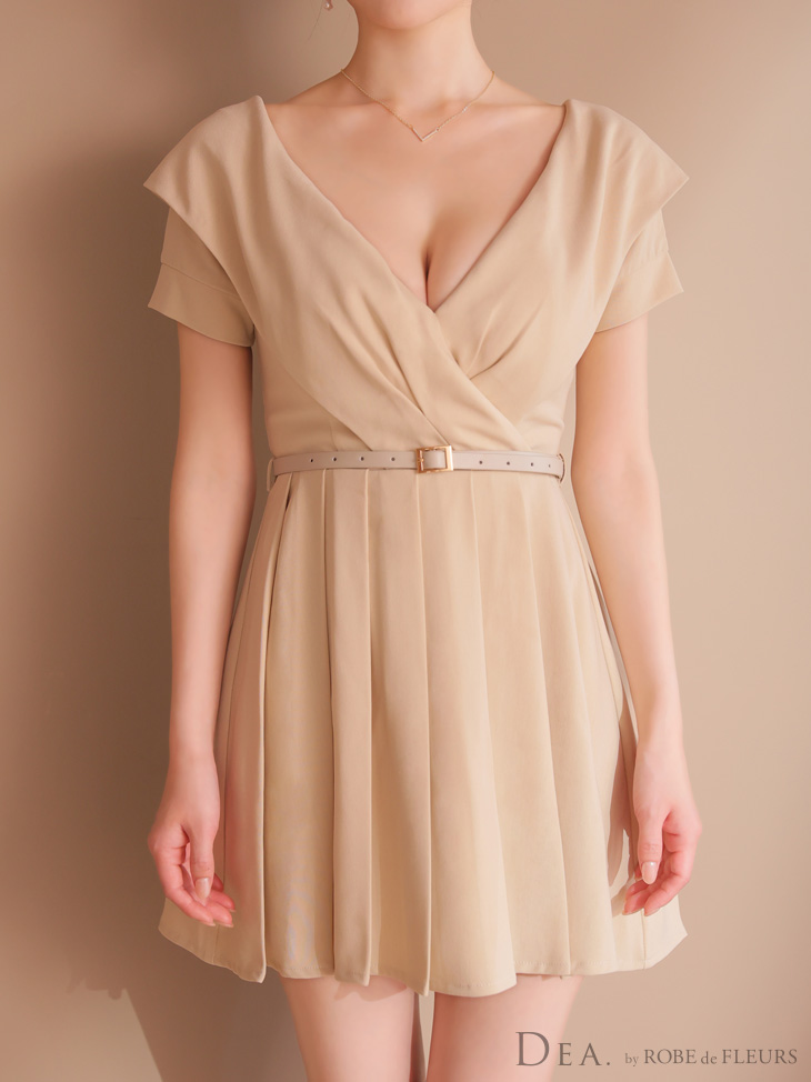 DEA. ディア バイ ローブドフルール オフショルカットベルトフレアミニキャバドレス de3391-c