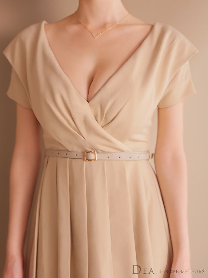 DEA. ディア バイ ローブドフルール オフショルカットベルトフレアミニキャバドレス de3391-c