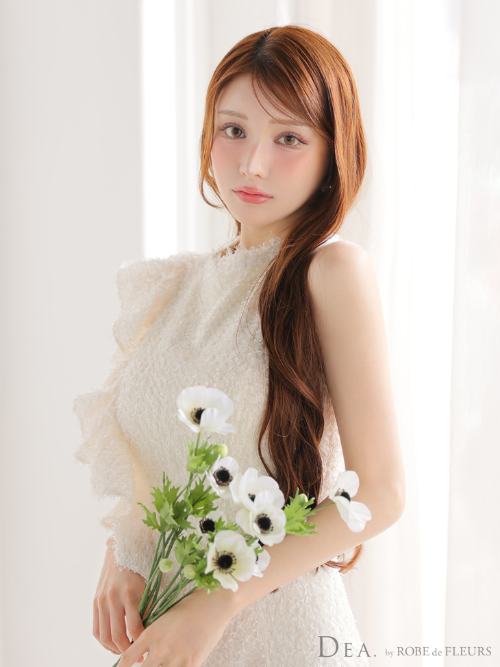 DEA. ディア バイ ローブドフルール フリンジフリルハイネックフレアミニキャバドレス de4127-c