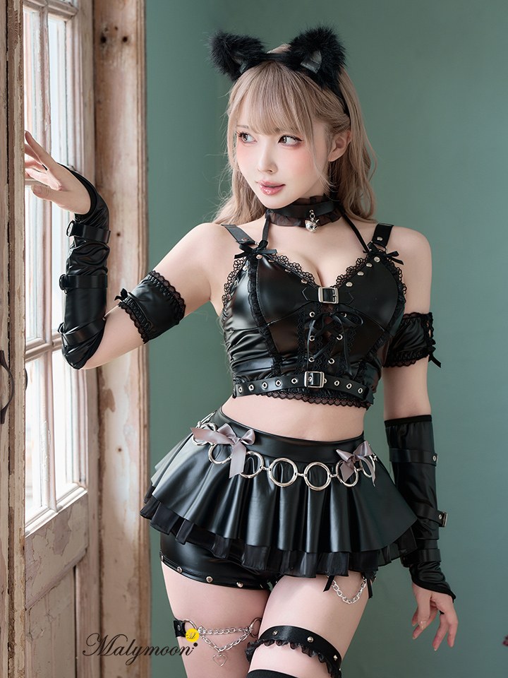 【13点セット】Malymoon マリームーン スタッズレザーボンテージキャット ブラック mlcs2510300