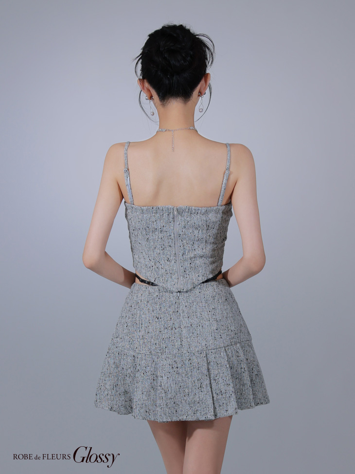 Glossy ローブドフルールグロッシー ベルトトップスセットアップフレアミニキャバドレス gl3393