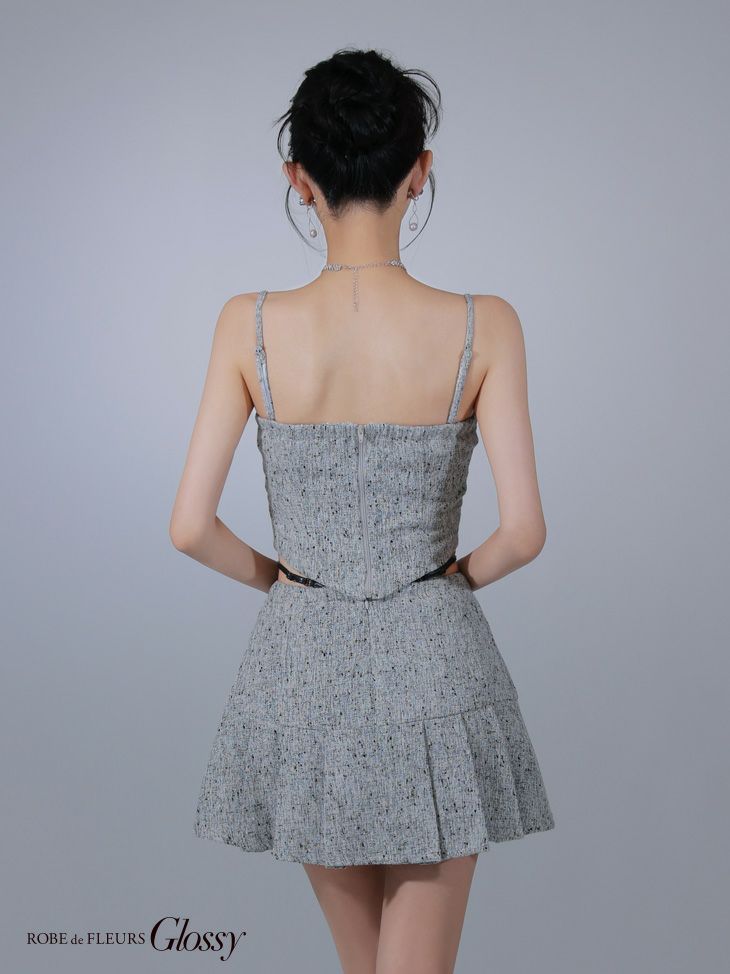 Glossy ローブドフルールグロッシー ベルトトップスセットアップフレアミニキャバドレス gl3393