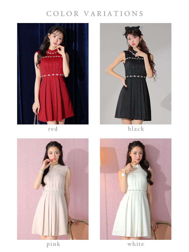 ROBE de FLEURS ローブドフルール スプリングツイード×ビジューフレアミニドレス fm3322