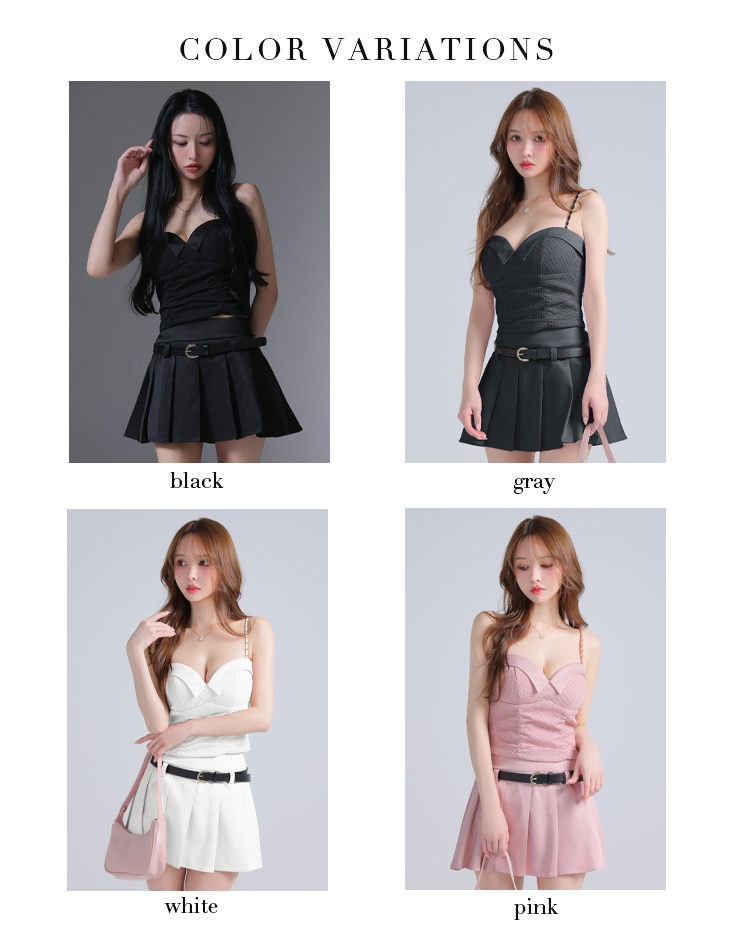 Glossy ローブドフルールグロッシー ベルト付きハートカットセットアッププリーツミニキャバドレス gl4219