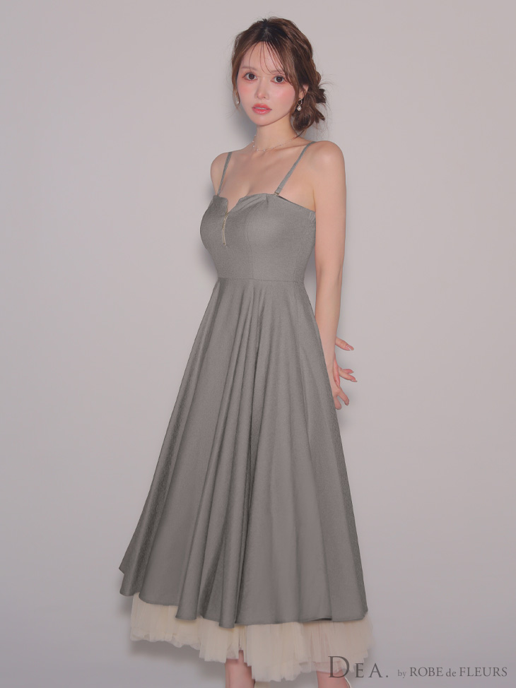 DEA. ディア バイ ローブドフルール チュールレイヤードセンタージップフレアロングキャバドレス de3469-cDEA. ディア バイ ローブドフルール チュールレイヤードセンタージップフレアロングキャバドレス de3469-c