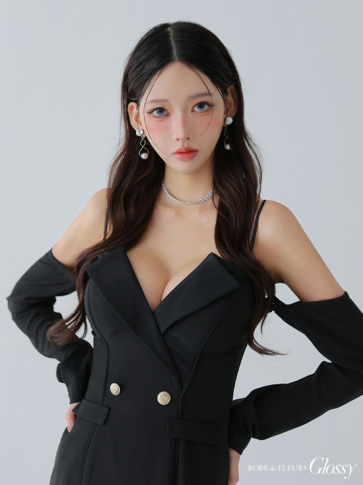 Glossy ローブドフルールグロッシー 2wayオフショルテーラードタイトミニキャバドレス gl3933-c