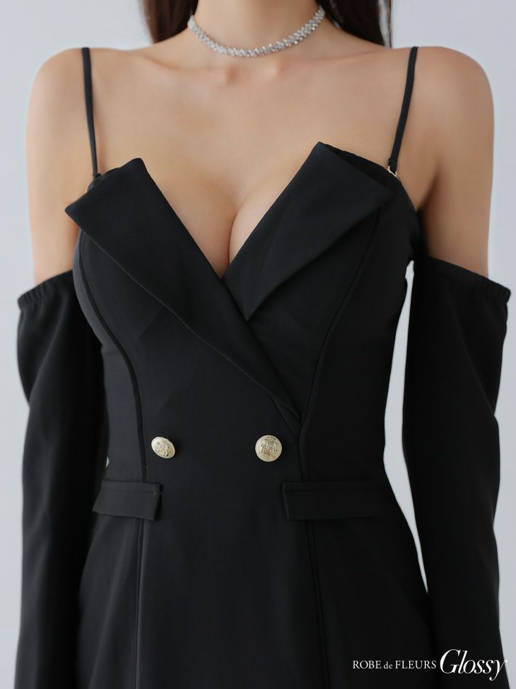 Glossy ローブドフルールグロッシー 2wayオフショルテーラードタイトミニキャバドレス gl3933-c