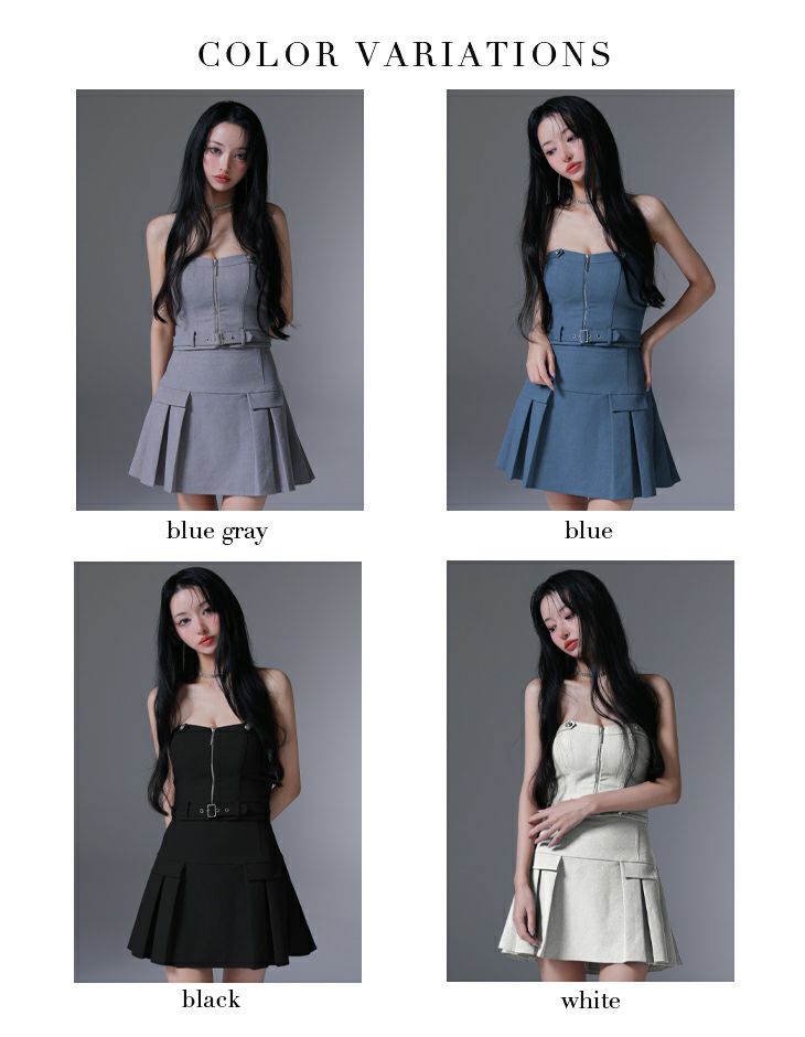 Glossy ローブドフルールグロッシー センタージップベルトセットアッププリーツミニキャバドレス gl3943