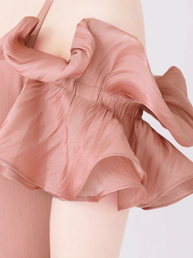 AngelR エンジェルアール オフショルダーフリルスリーブバストチャームビジューマイクロミニドレス ar25843