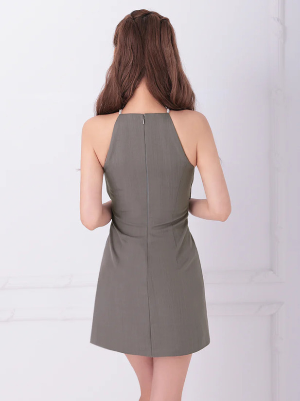 AngelR エンジェルアール リボンパールホルターネックアメスリマイクロミニドレス ar25235