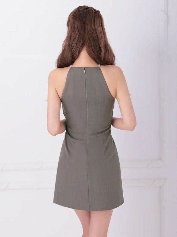 AngelR エンジェルアール リボンパールホルターネックアメスリマイクロミニドレス ar25235