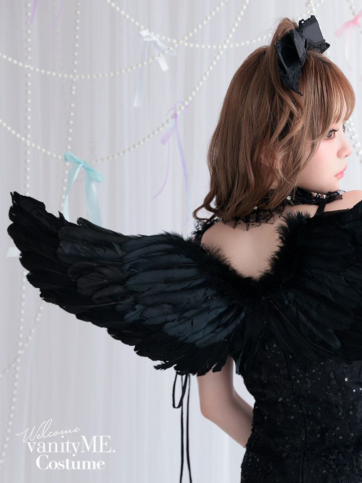 リボン付き 天使羽 ホワイト・ブラック vcsit-256601