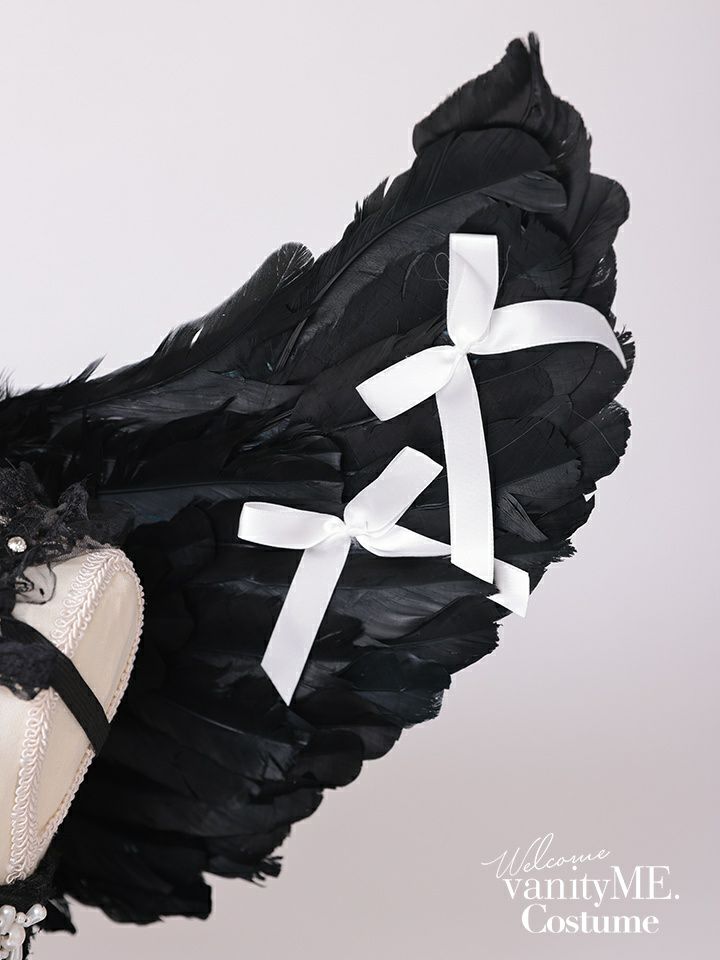 リボン付き 天使羽 ホワイト・ブラック vcsit-256601