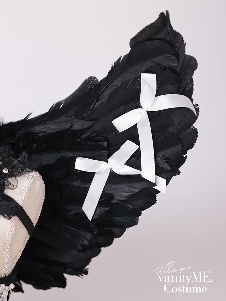 リボン付き 天使羽 ホワイト・ブラック vcsit-256601