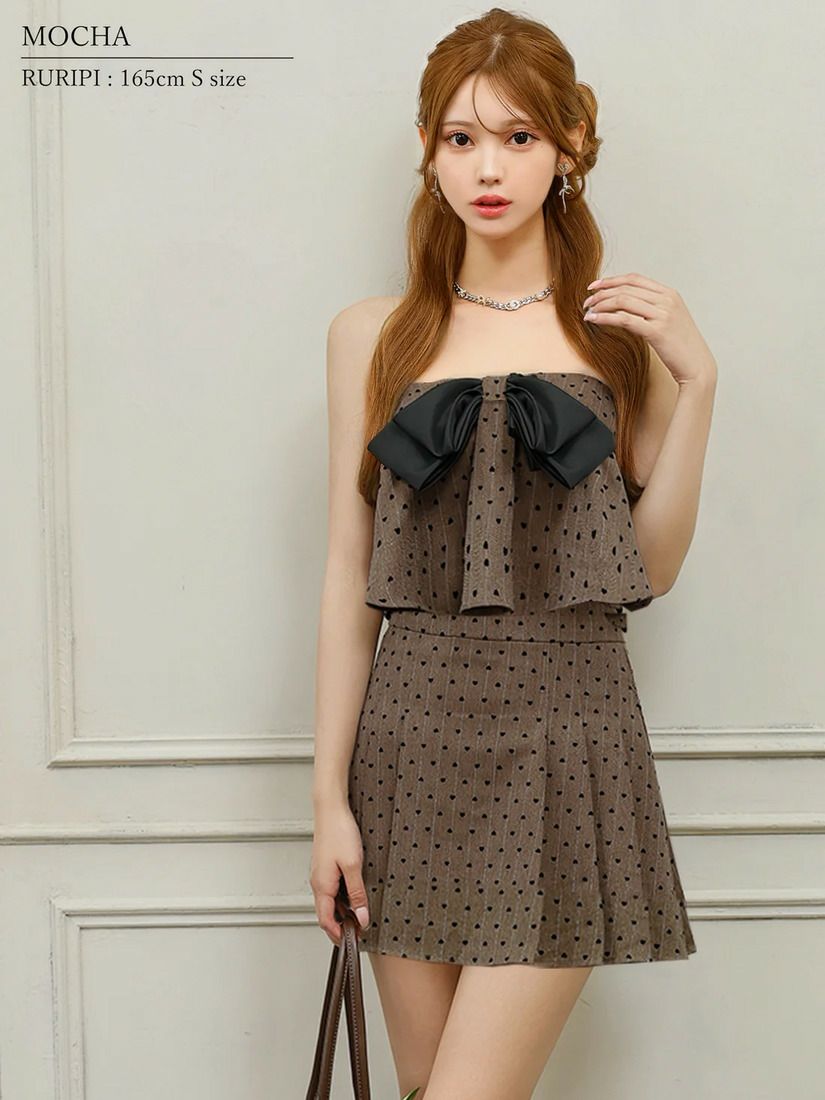 AngelR エンジェルアール ベアトップビックリボンハートドットセパレートマイクロフレアミニドレス ar25849