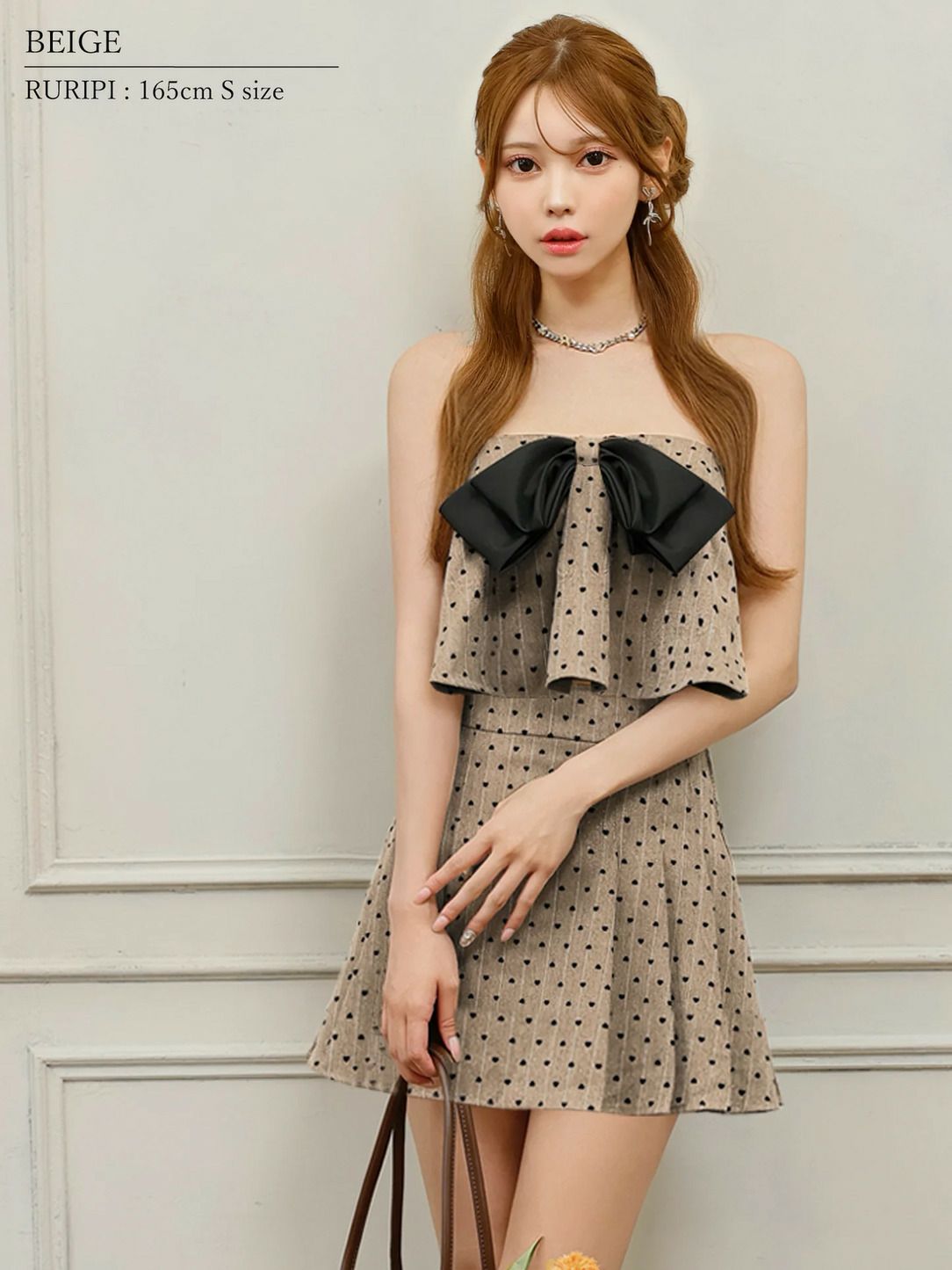 AngelR エンジェルアール ベアトップビックリボンハートドットセパレートマイクロフレアミニドレス ar25849