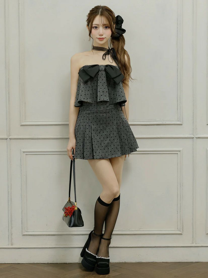 AngelR エンジェルアール ベアトップビックリボンハートドットセパレートマイクロフレアミニドレス ar25849