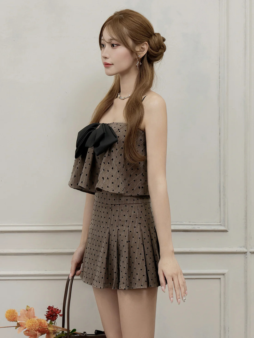 AngelR エンジェルアール ベアトップビックリボンハートドットセパレートマイクロフレアミニドレス ar25849