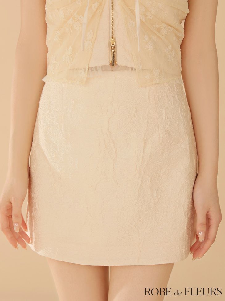 ROBE de FLEURS ローブドフルール ジャガードホルターリボンセットアップミニキャバドレス fm4201-c