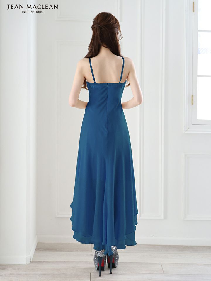 JEAN MACLEAN ジャンマクレーン シフォン/キャミソール/アシンメトリー/ミモレ丈/ミディアムドレス ワンピース ja51853