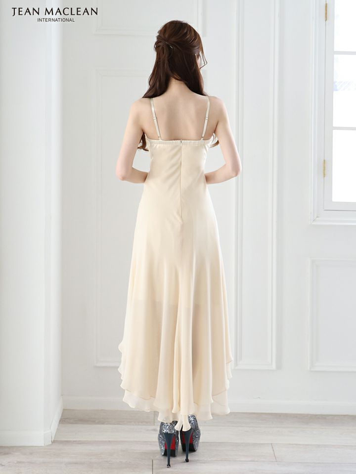 JEAN MACLEAN ジャンマクレーン シフォン/キャミソール/アシンメトリー/ミモレ丈/ミディアムドレス ワンピース ja51853