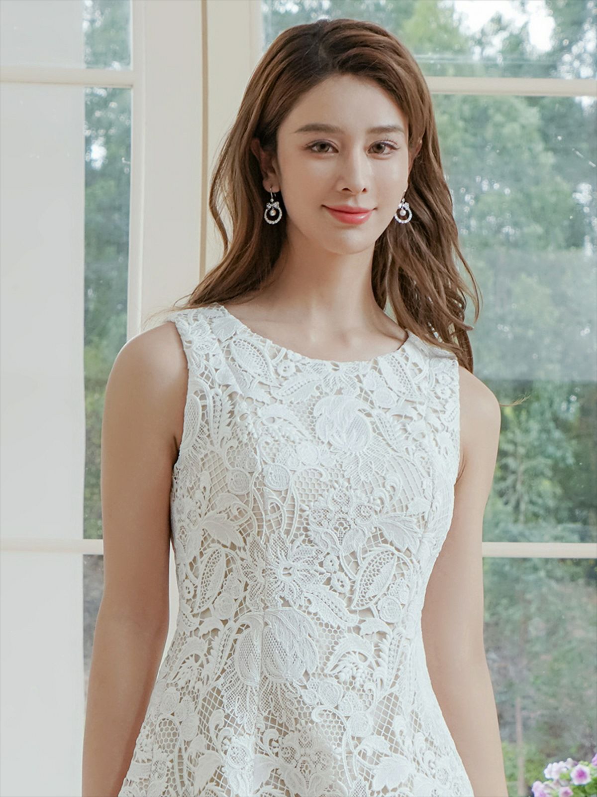 ERUKEI エルケイ ケミカルレース・総レース・Aライン・フレア・ミニドレス・ワンピース ek-s25088