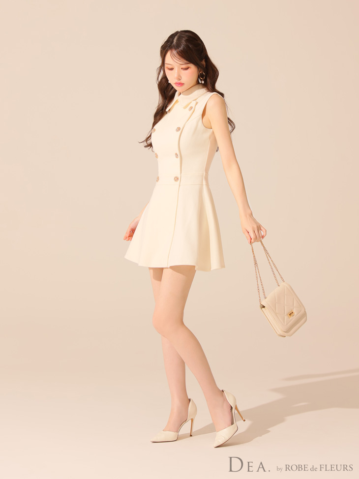 DEA. ディア バイ ローブドフルール 襟付きノースリーブダブルボタン