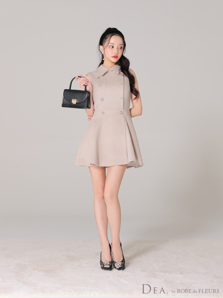 DEA. ディア バイ ローブドフルール 襟付きノースリーブダブルボタン