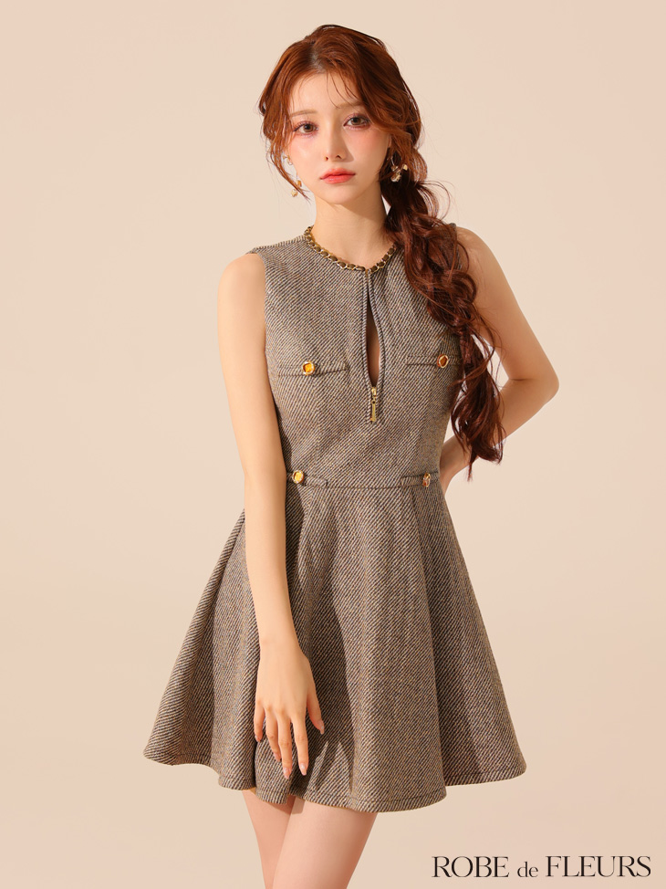 ROBE de FLEURS ローブドフルール 【XS～Lサイズあり】ゴールドボタン