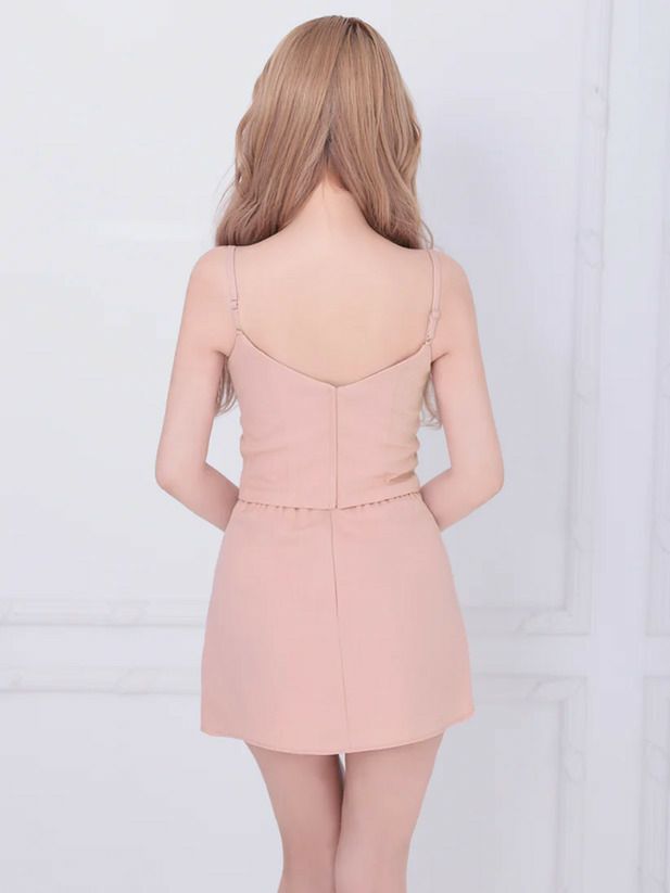 AngelR エンジェルアール リボンボタンメッシュビジューAラインフレアセパレートマイクロミニドレス ar25237-ks