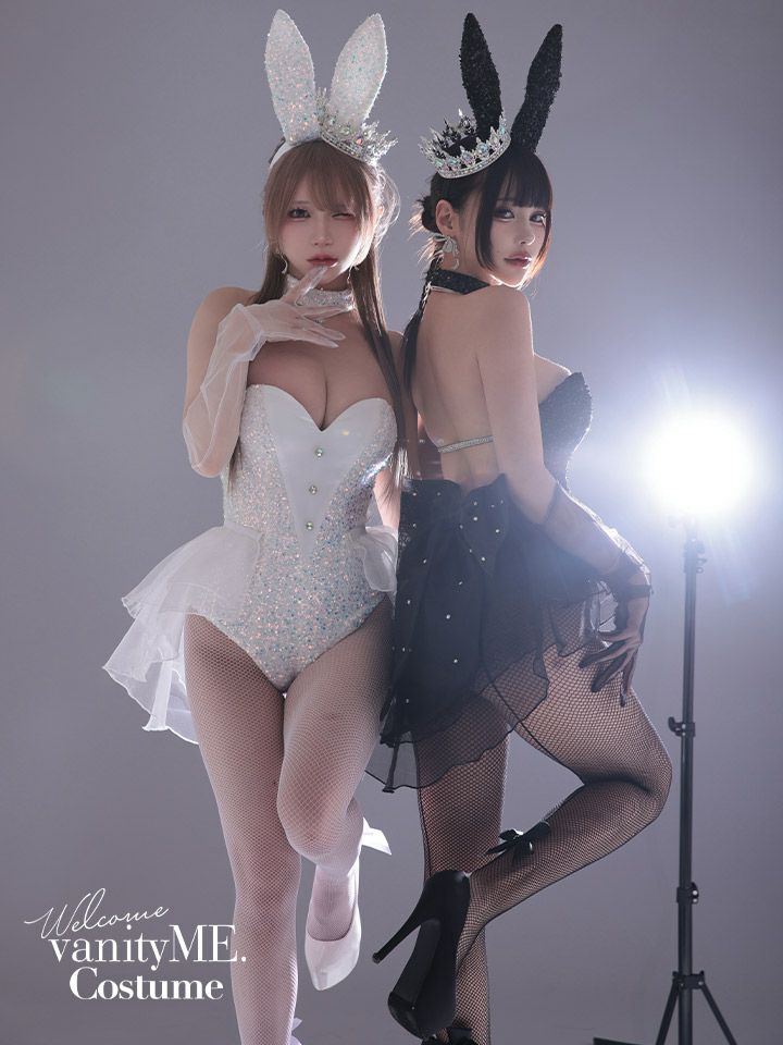 【3点セット】diamond jewelry bunny ダイアモンドジュエリーバニー ハイレグ [ブラック/ホワイト] vcsbn-250240-all