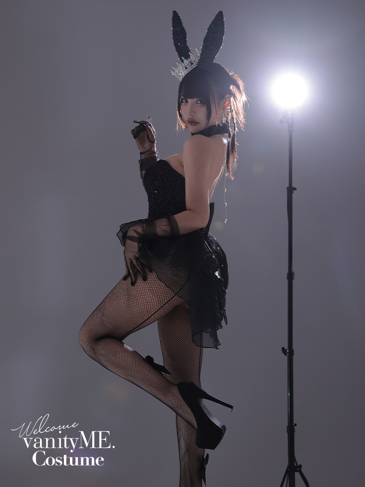 【3点セット】diamond jewelry bunny ダイアモンドジュエリーバニー ハイレグ [ブラック/ホワイト] vcsbn-250240-all