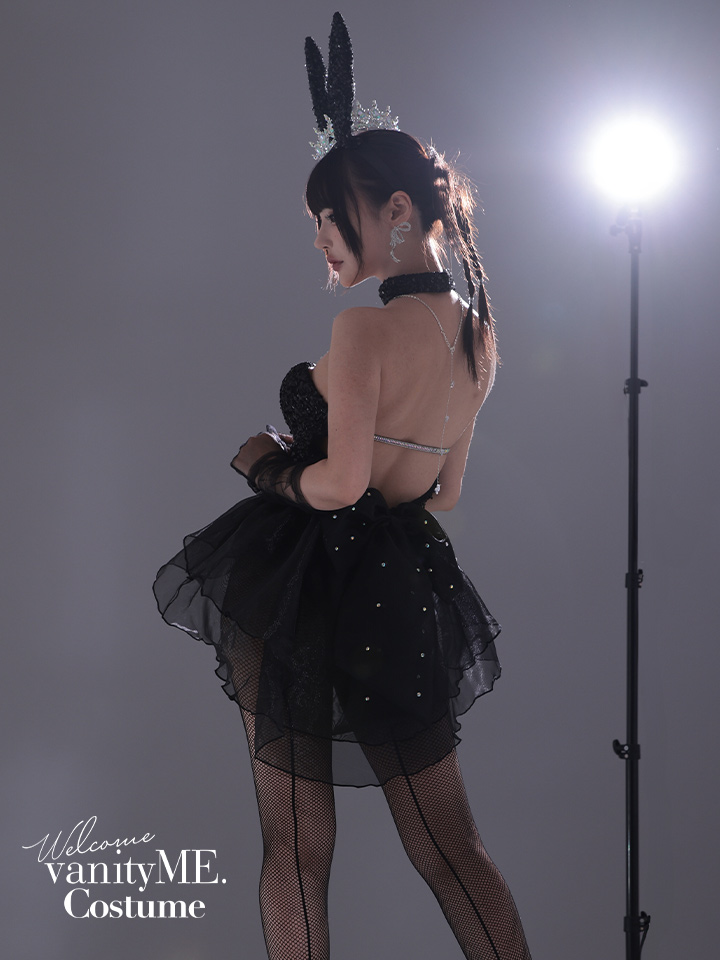 【3点セット】diamond jewelry bunny ダイアモンドジュエリーバニー ハイレグ [ブラック/ホワイト] vcsbn-250240-all