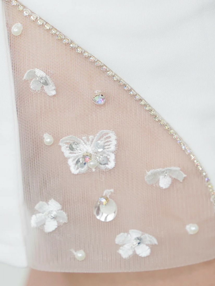 AngelR エンジェルアール ホルターネックバストレースフラワーフリルビジュータイトミニドレス ar25225