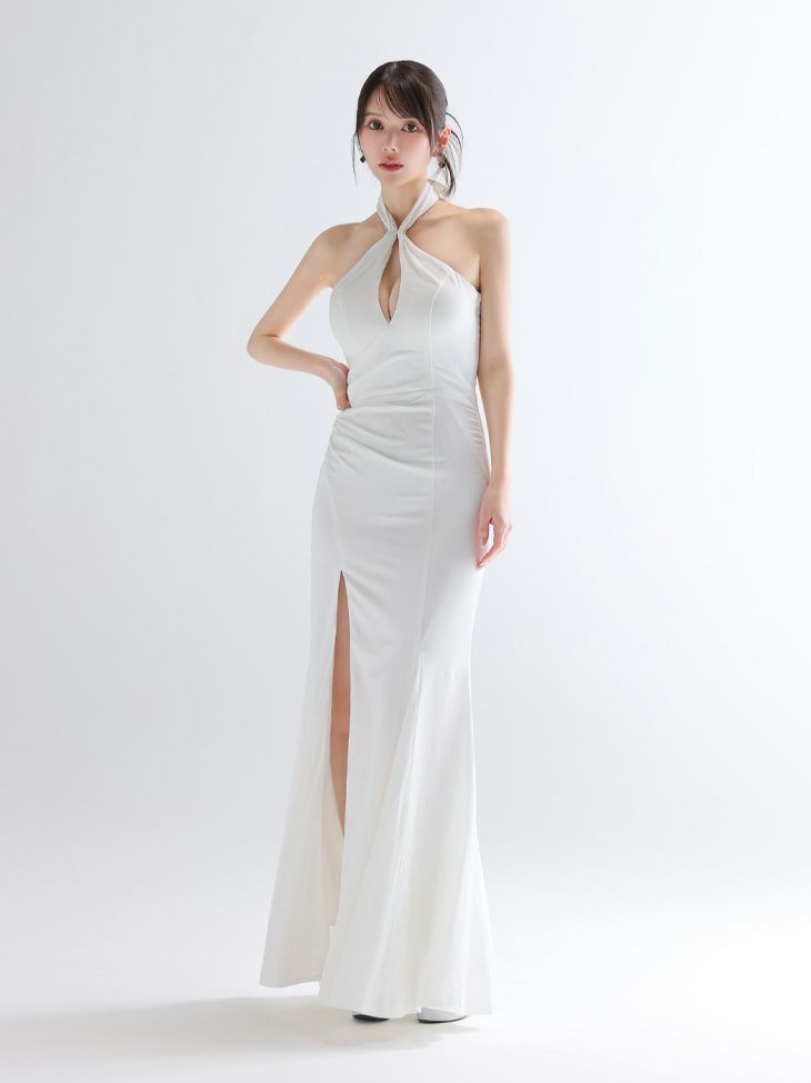 Glossy ローブドフルールグロッシー 【XS～Lサイズあり】サテンバストビジューロングキャバドレス gl3948-c