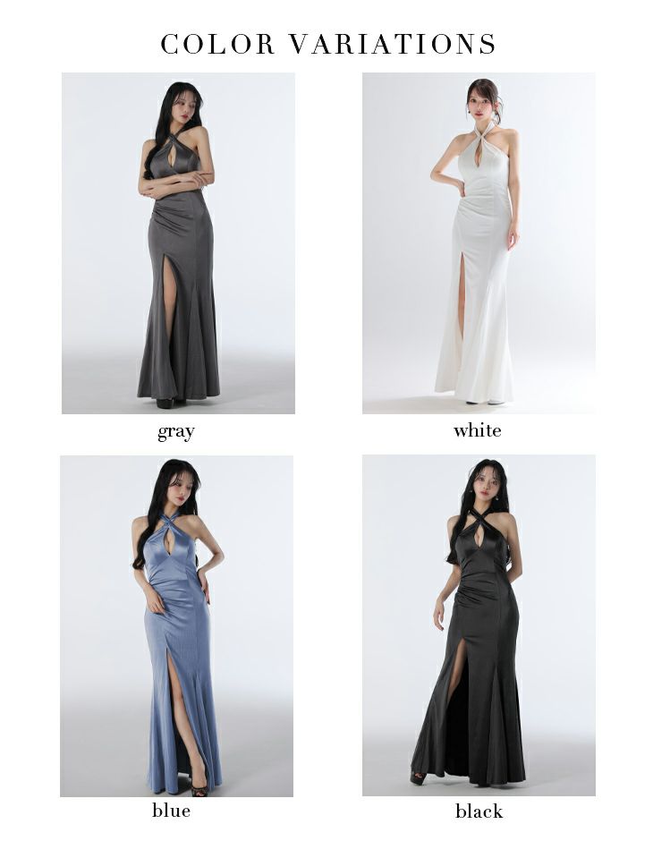 Glossy ローブドフルールグロッシー 【XS～Lサイズあり】サテンバストビジューロングキャバドレス gl3948-c