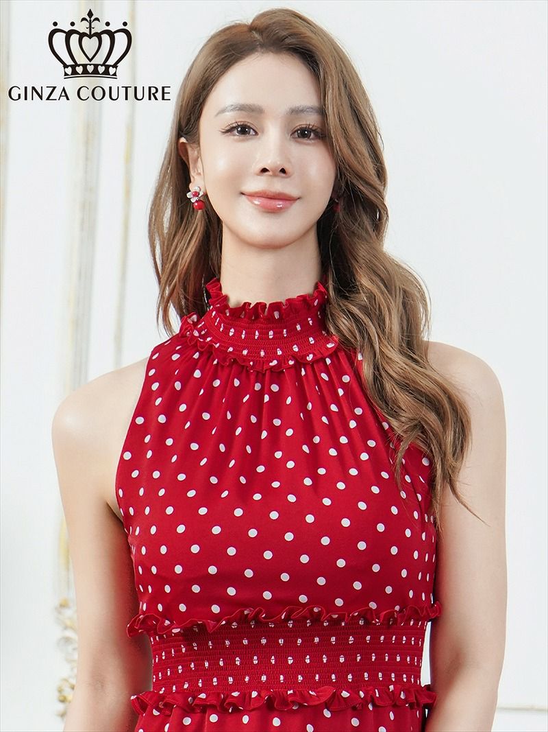 ERUKEI エルケイ プリント・首元フリル・ウエストマーク・アメリカンスリーブ・ティアード・Aライン・ミニドレス・ワンピース ek-c25129