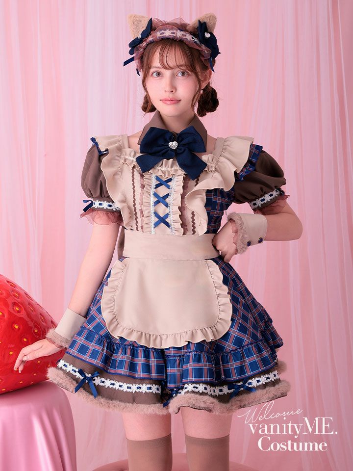 Malymoon マリームーン ロココチェックアニマルメイド ブルー mlcs2510296