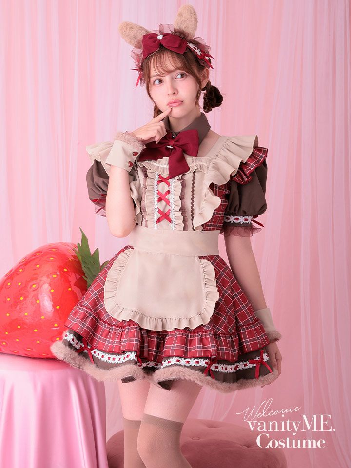 Malymoon マリームーン ロココチェックアニマルメイド レッド mlcs2510294