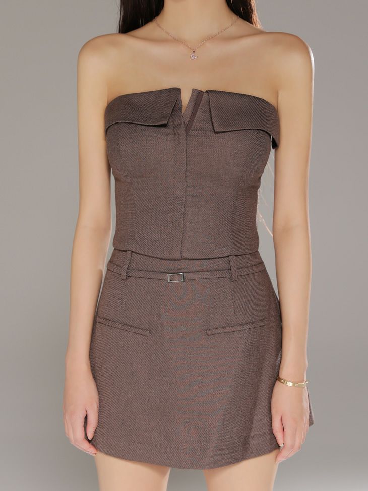 Glossy ローブドフルールグロッシー 【XSサイズあり】ツイルフロントファスナーセットアップミニキャバドレス gl4317