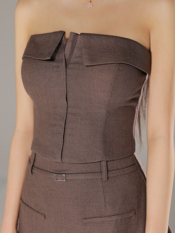 Glossy ローブドフルールグロッシー 【XSサイズあり】ツイルフロントファスナーセットアップミニキャバドレス gl4317