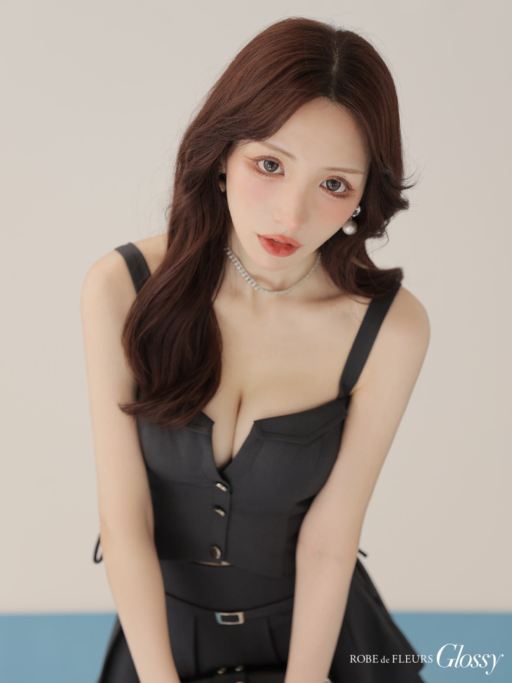 Glossy ローブドフルールグロッシー 【XSサイズあり】サイドドロストプリーツフレアミニキャバドレス gl4112-c