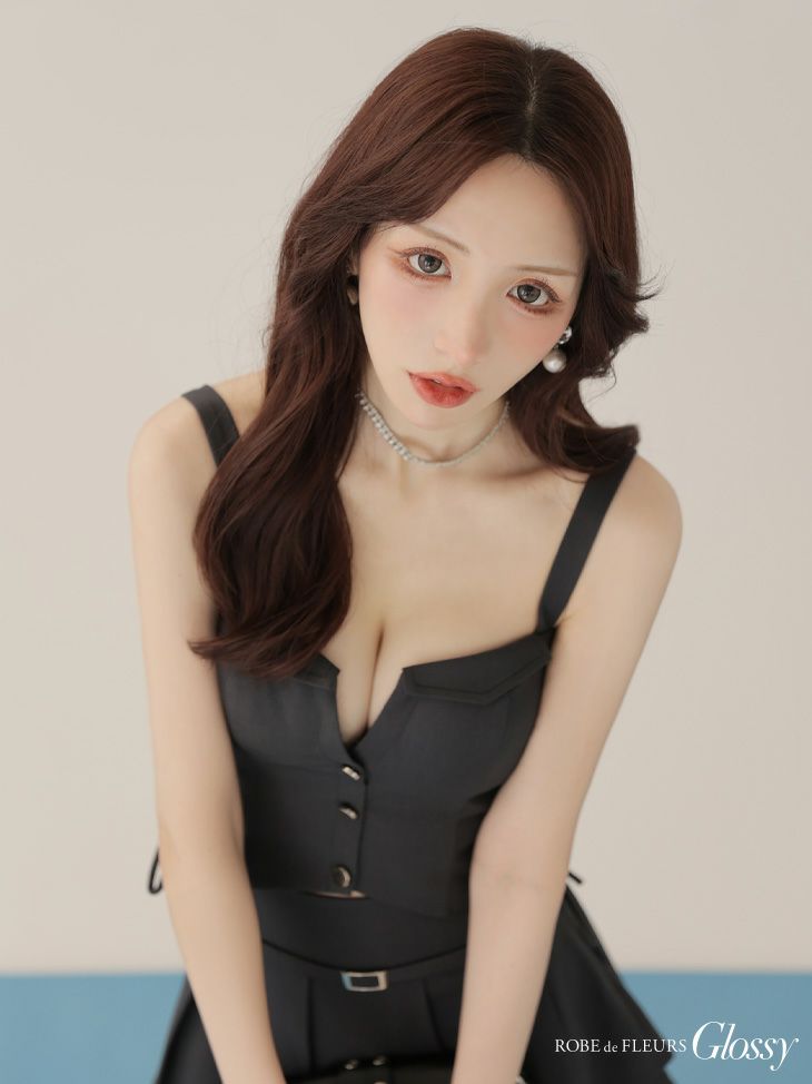 Glossy ローブドフルールグロッシー 【XSサイズあり】サイドドロストプリーツフレアミニキャバドレス gl4112-c